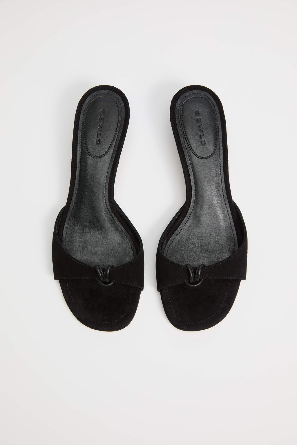 GEWLS Chiara 30mm Nero Suede Kitten Heel