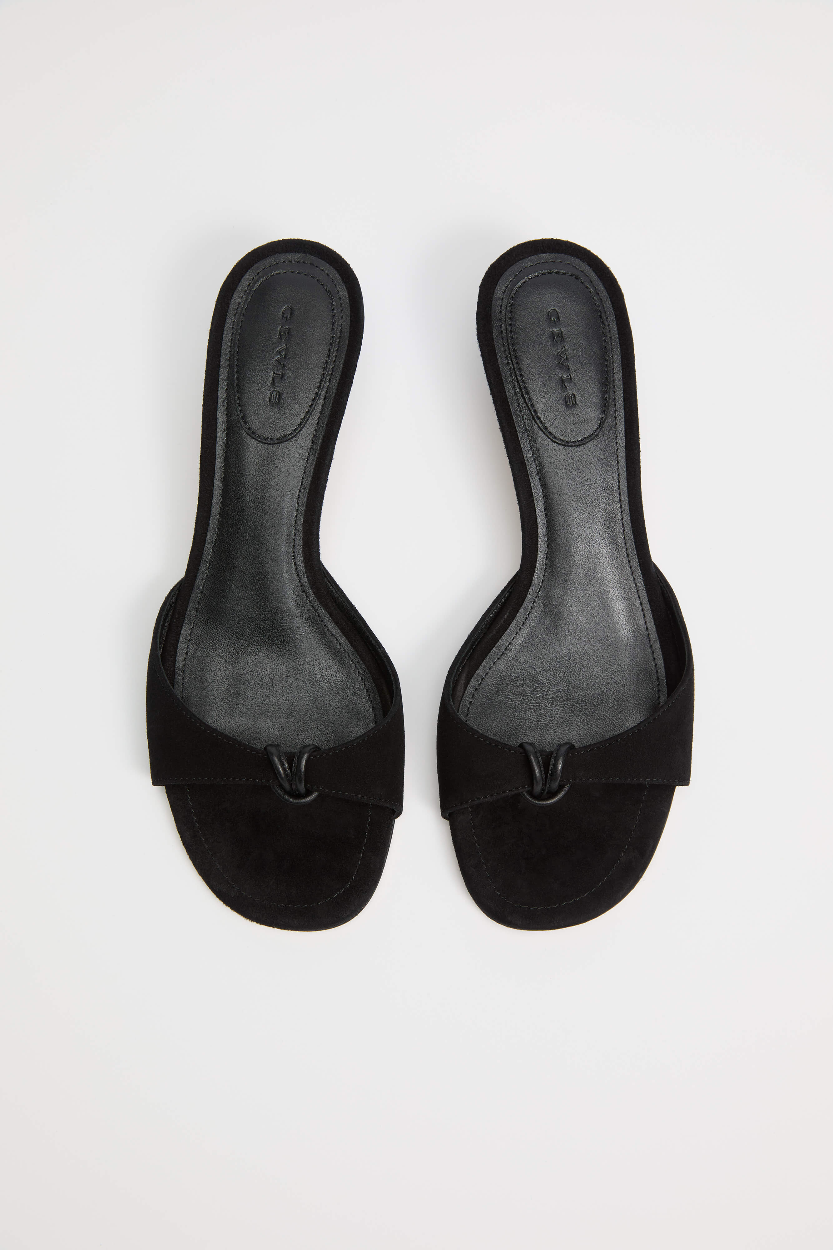 GEWLS Chiara 30mm Nero Suede Kitten Heel