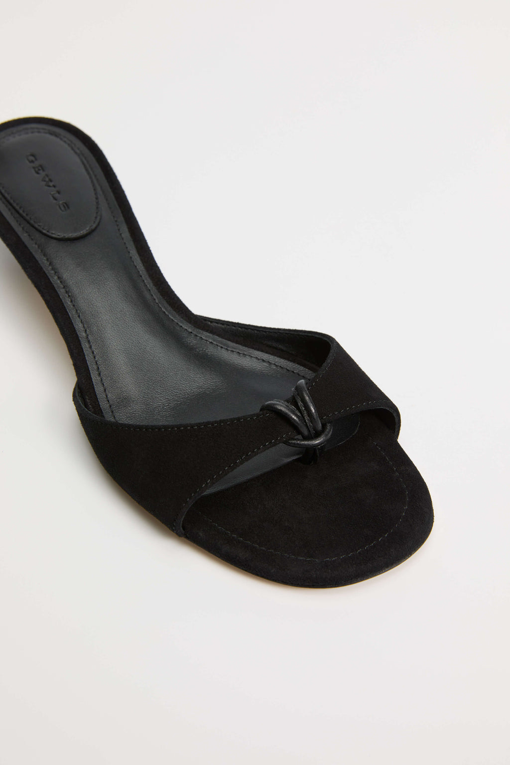 GEWLS Chiara 30mm Nero Suede Kitten Heel