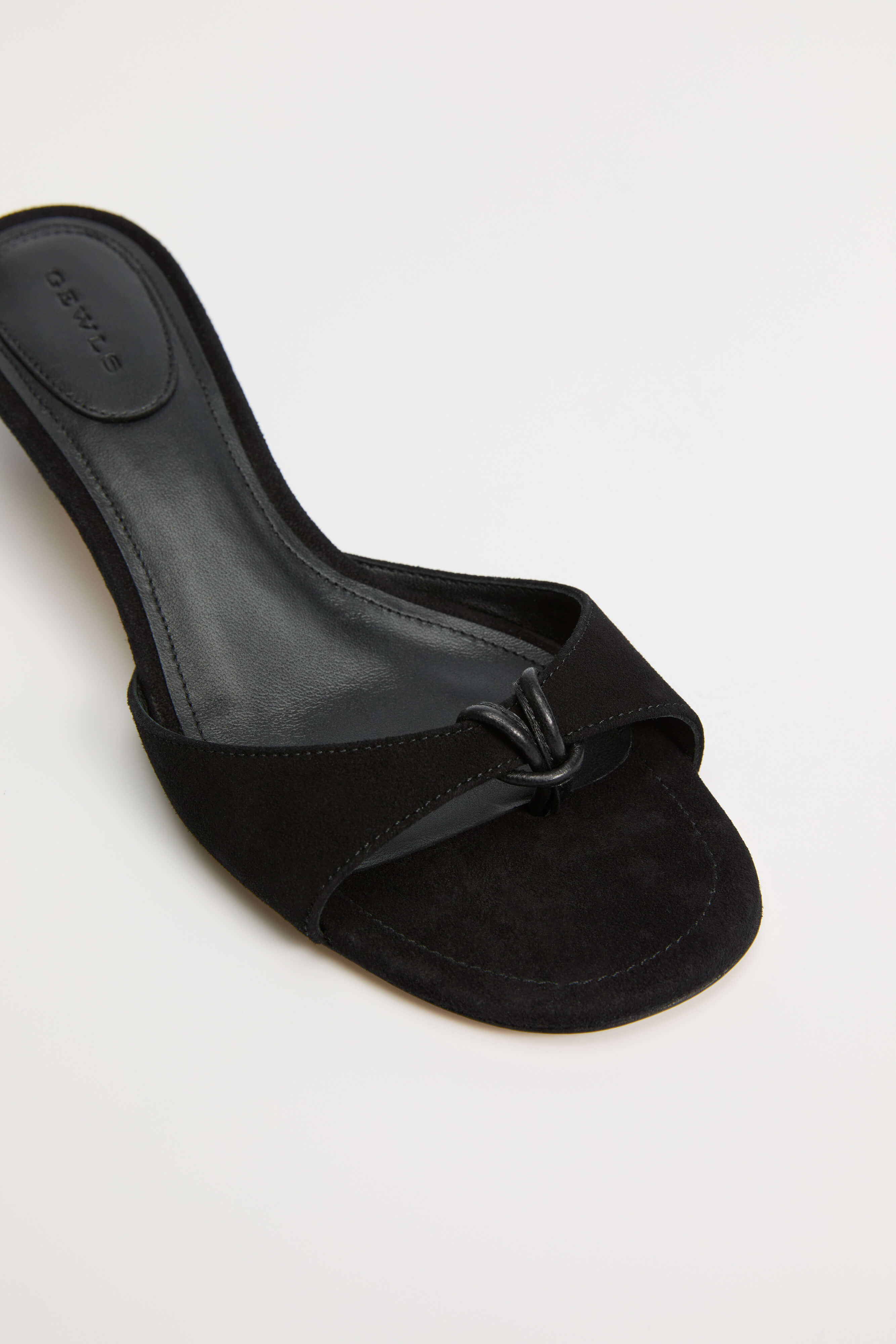 GEWLS Chiara 30mm Nero Suede Kitten Heel