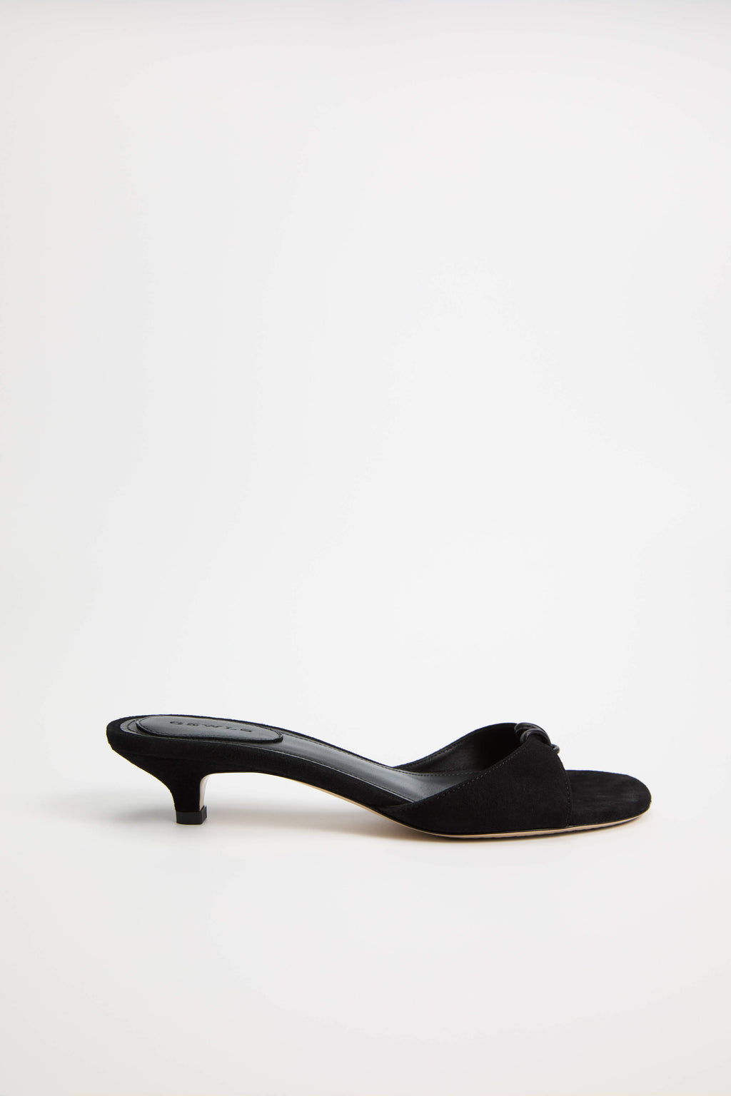 GEWLS Chiara 30mm Nero Suede Kitten Heel