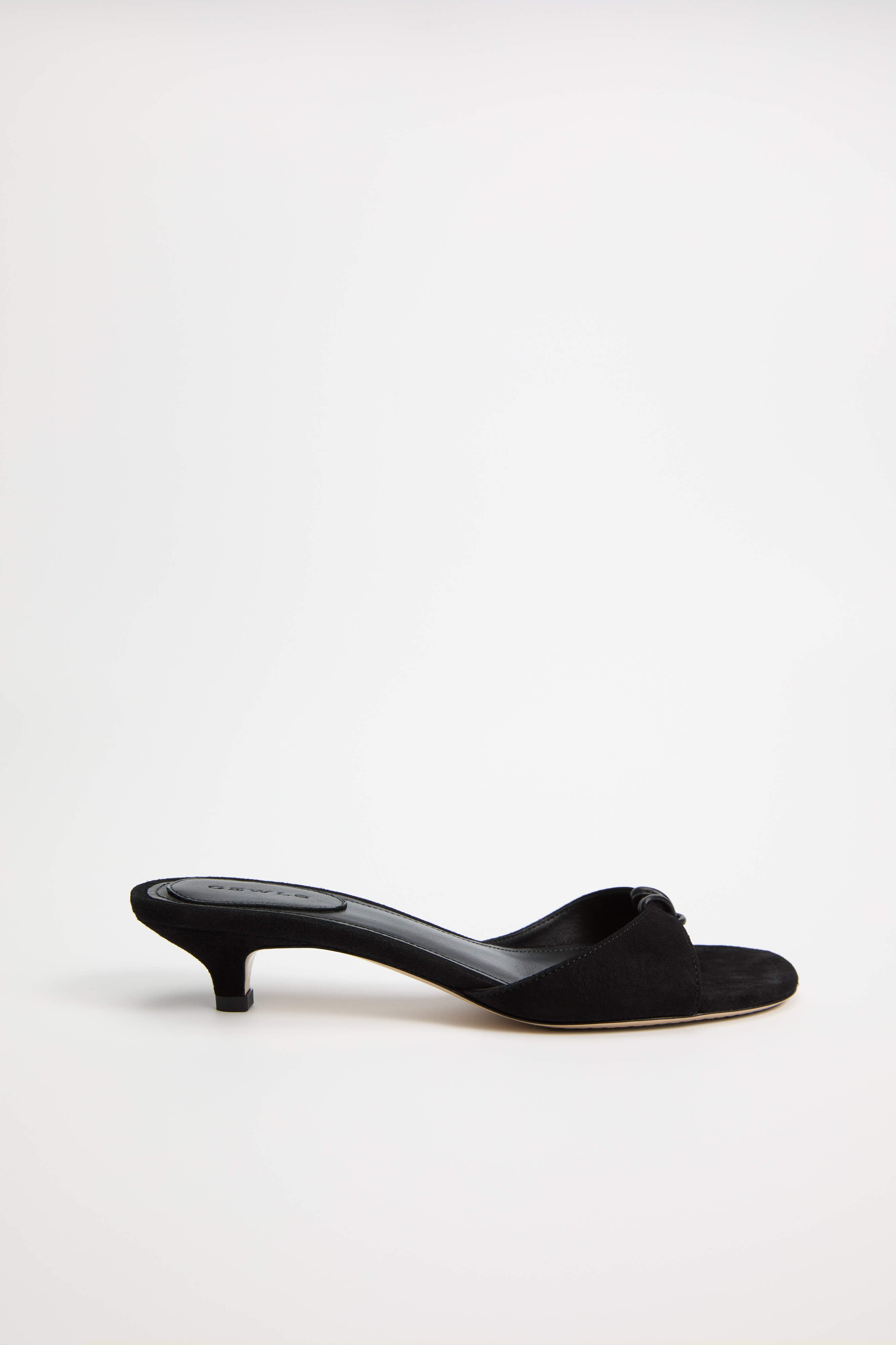 GEWLS Chiara 30mm Nero Suede Kitten Heel