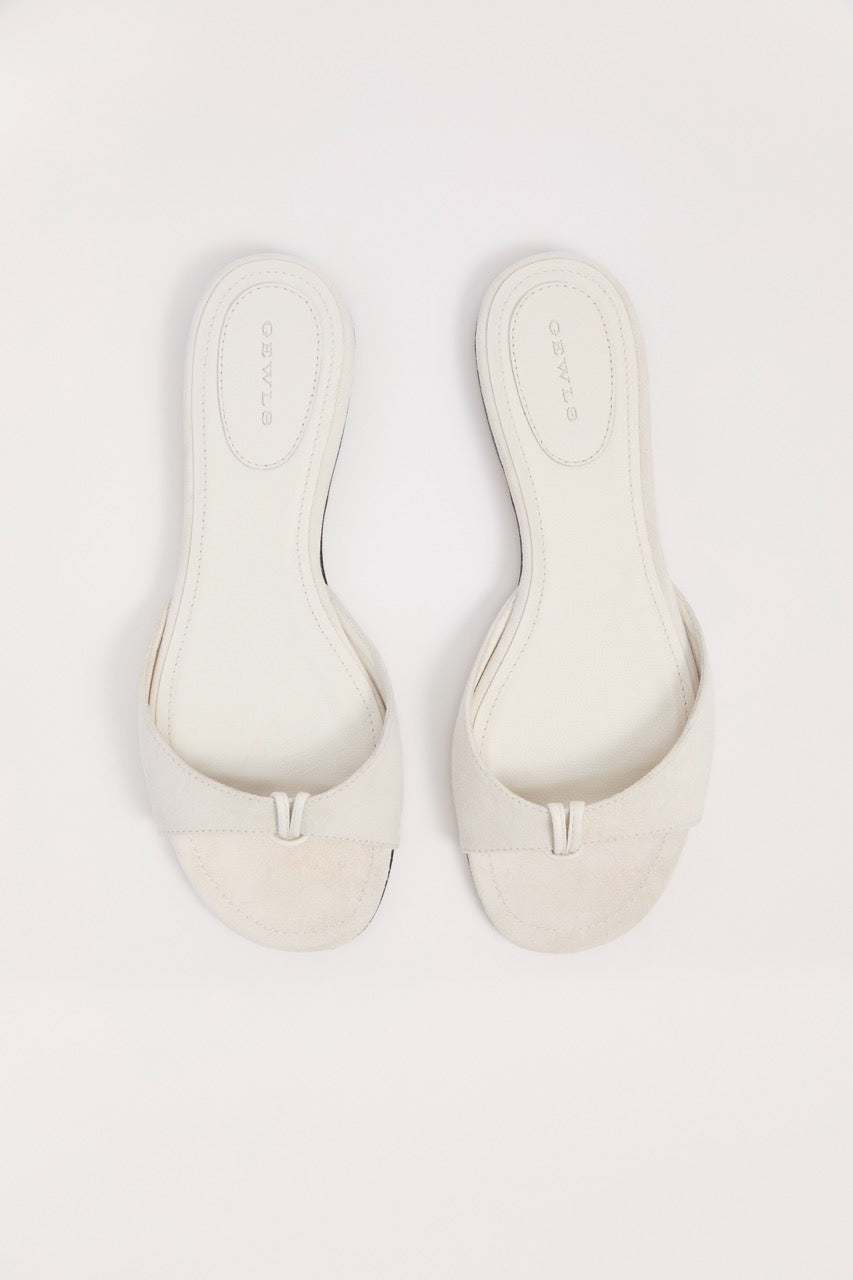 GEWLS Chiara Flat 05mm Avorio Suede sandal