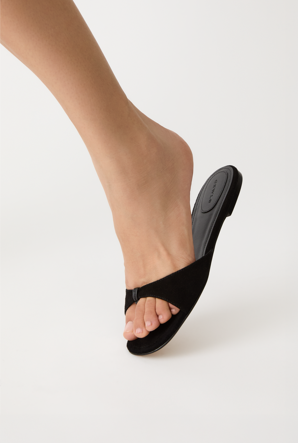 GEWLS Chiara Flat 05mm Nero Suede sandal